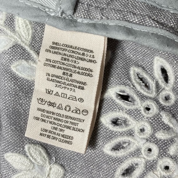 Free People Life's Too Short Scalloped Hem Short Heathered Gray Size 12 Linen - Picture 12 of 15